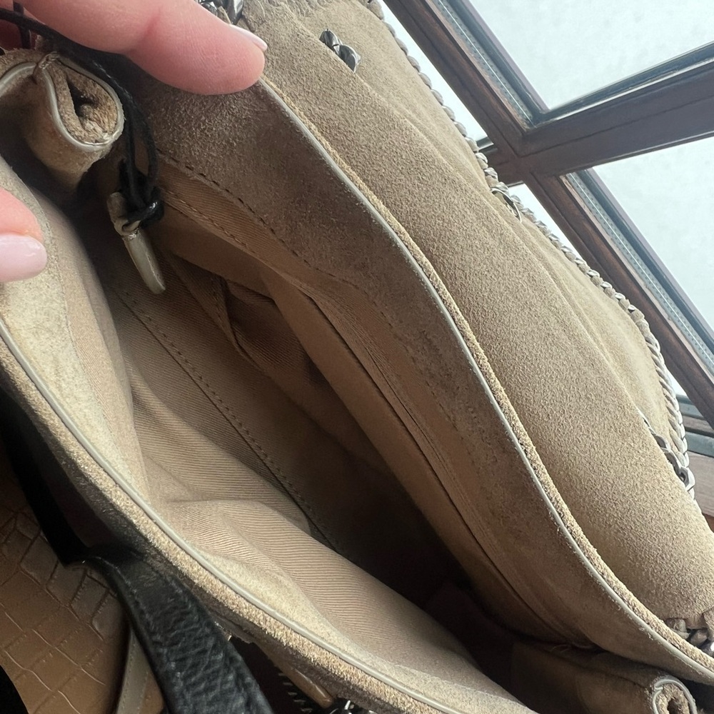 Rebecca Minkoff Edie Xbody With Woven Chain Crossbody Bag MSRP $248 SANDRIFT - Picture 6 of 6